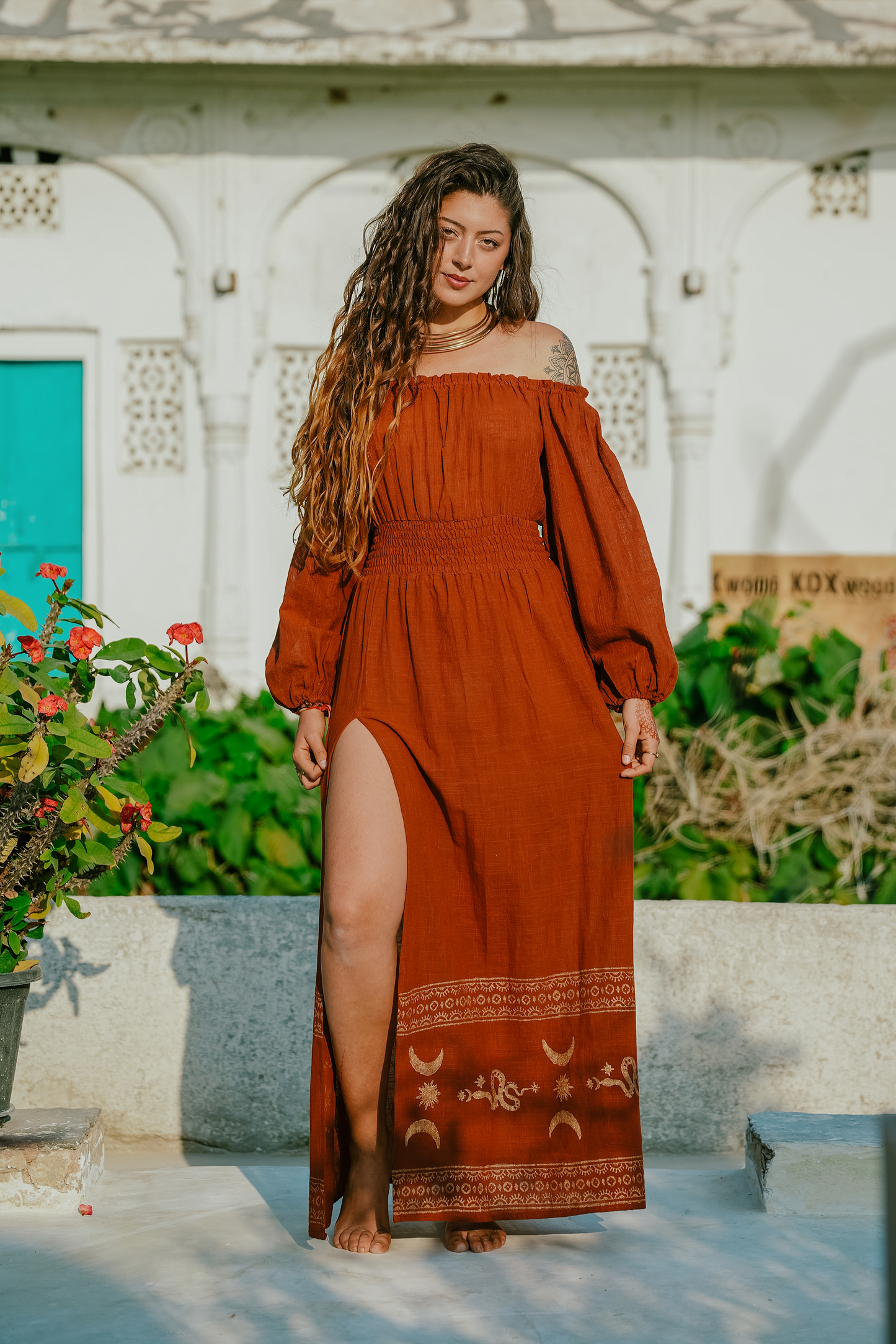 Serpentina dress| festival jurk | Terracotta |