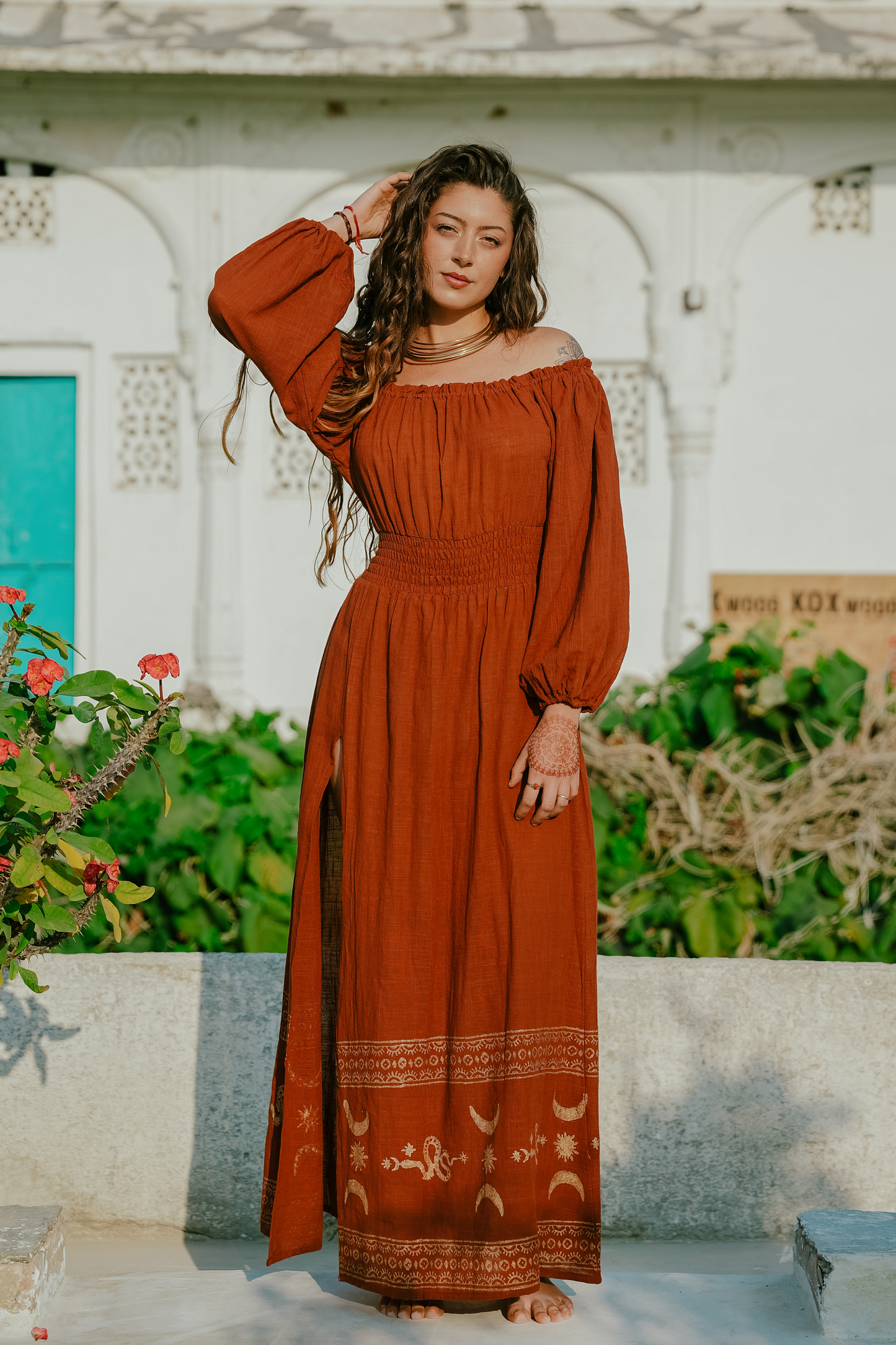 Serpentina dress| festival jurk | Terracotta |