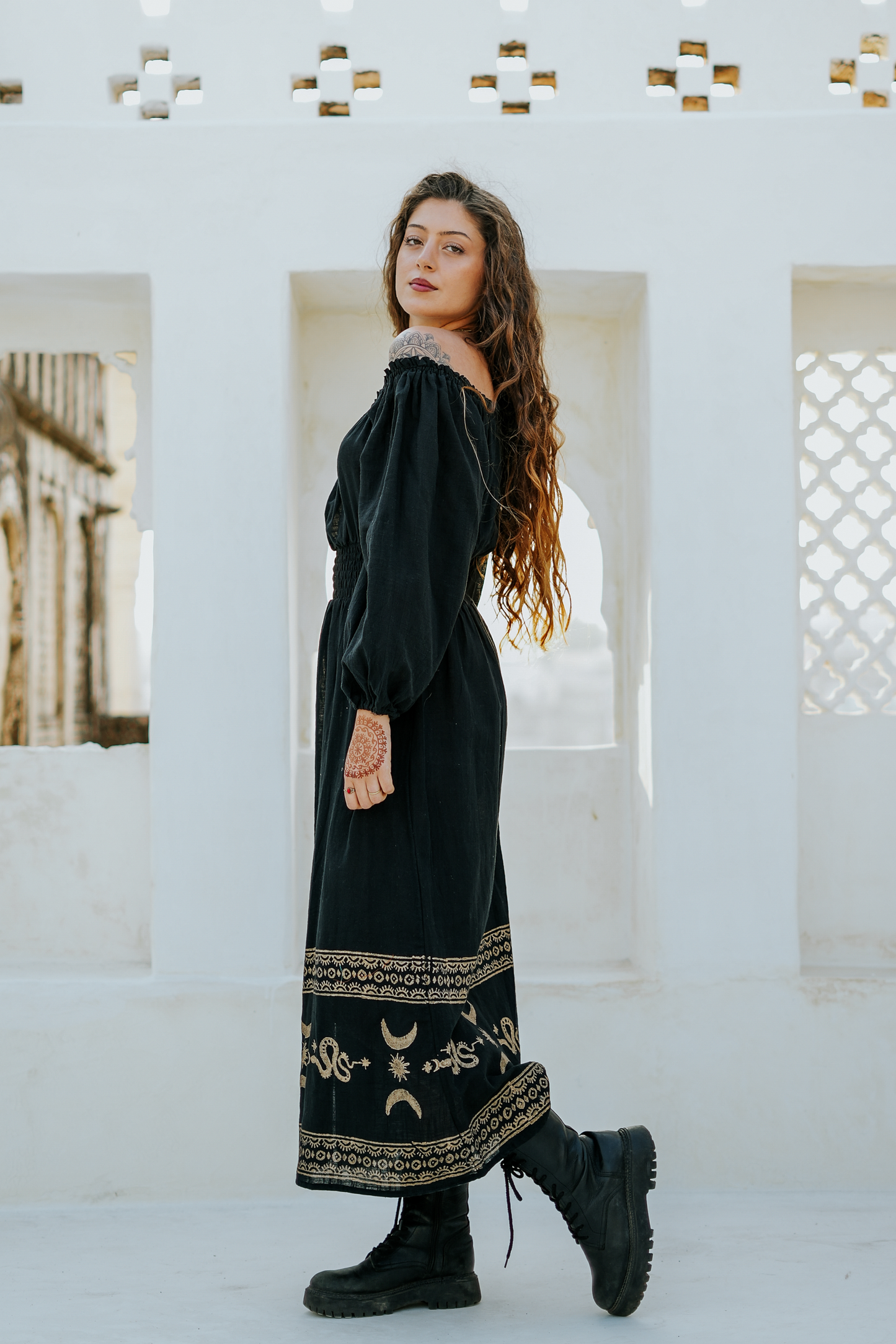 Serpentina dress| festival jurk | Zwart |