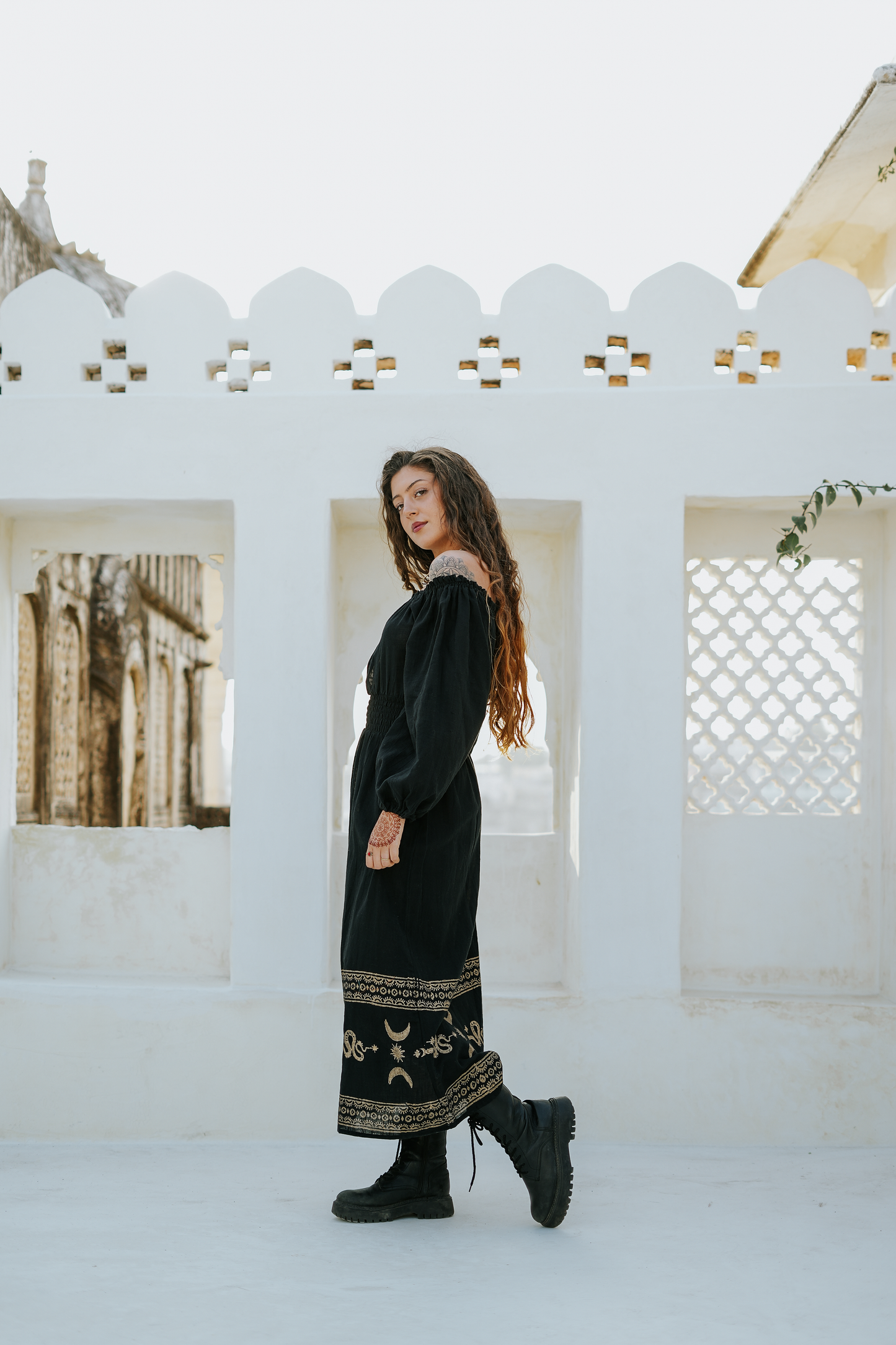 Serpentina dress| festival jurk | Zwart |