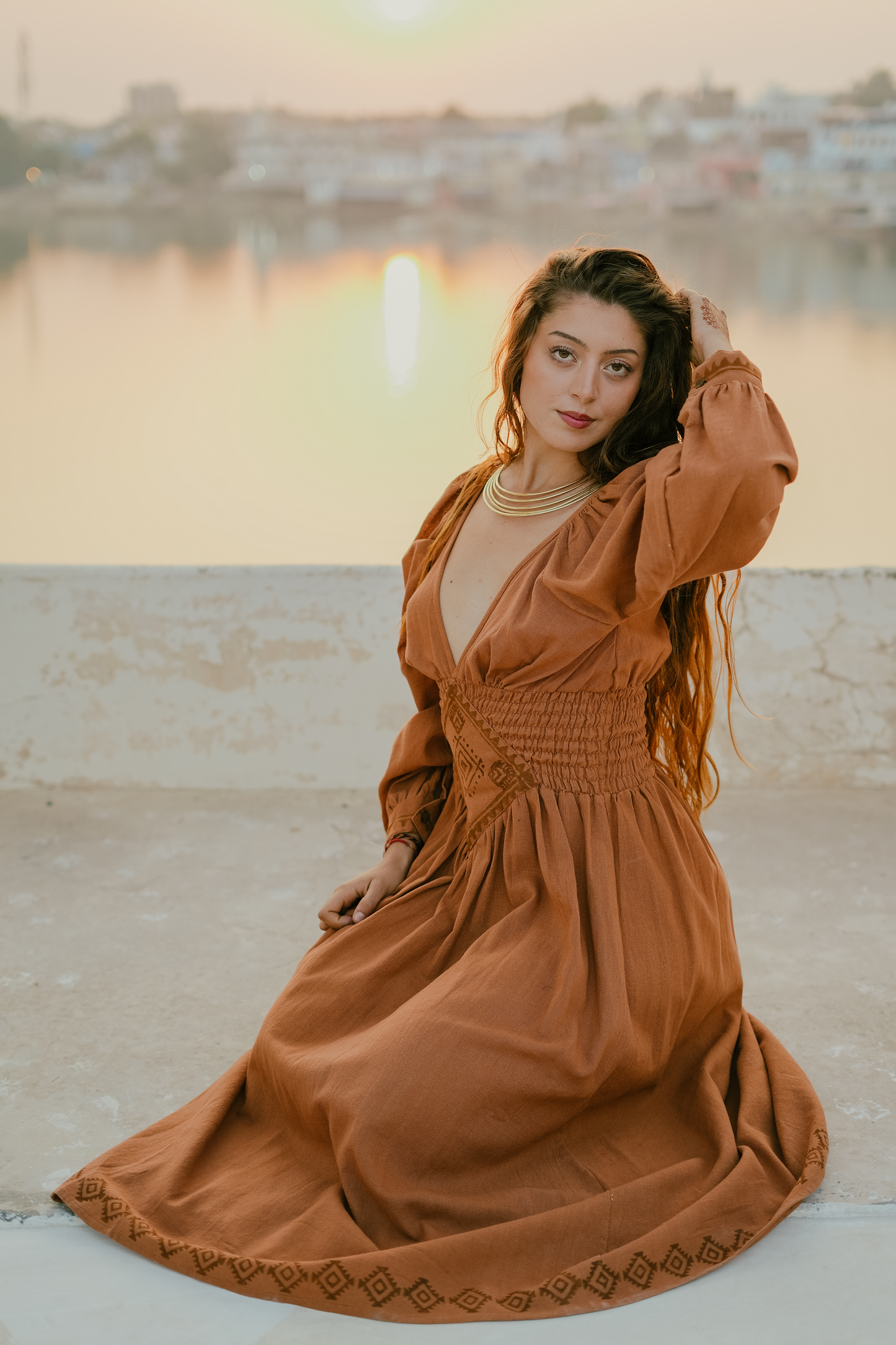 Devée dress | ceremonie jurk | Terracotta|