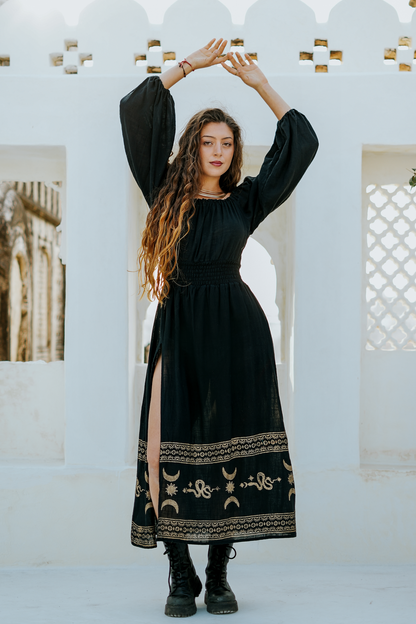 Serpentina dress| festival jurk | Zwart |