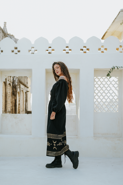 Serpentina dress| festival jurk | Zwart |