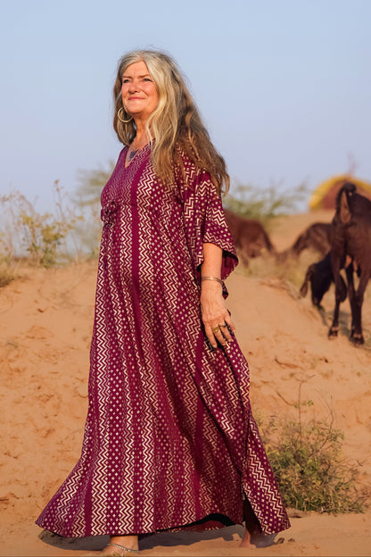 Ayla Kaftan Dress- Lange boho kaftan jurk