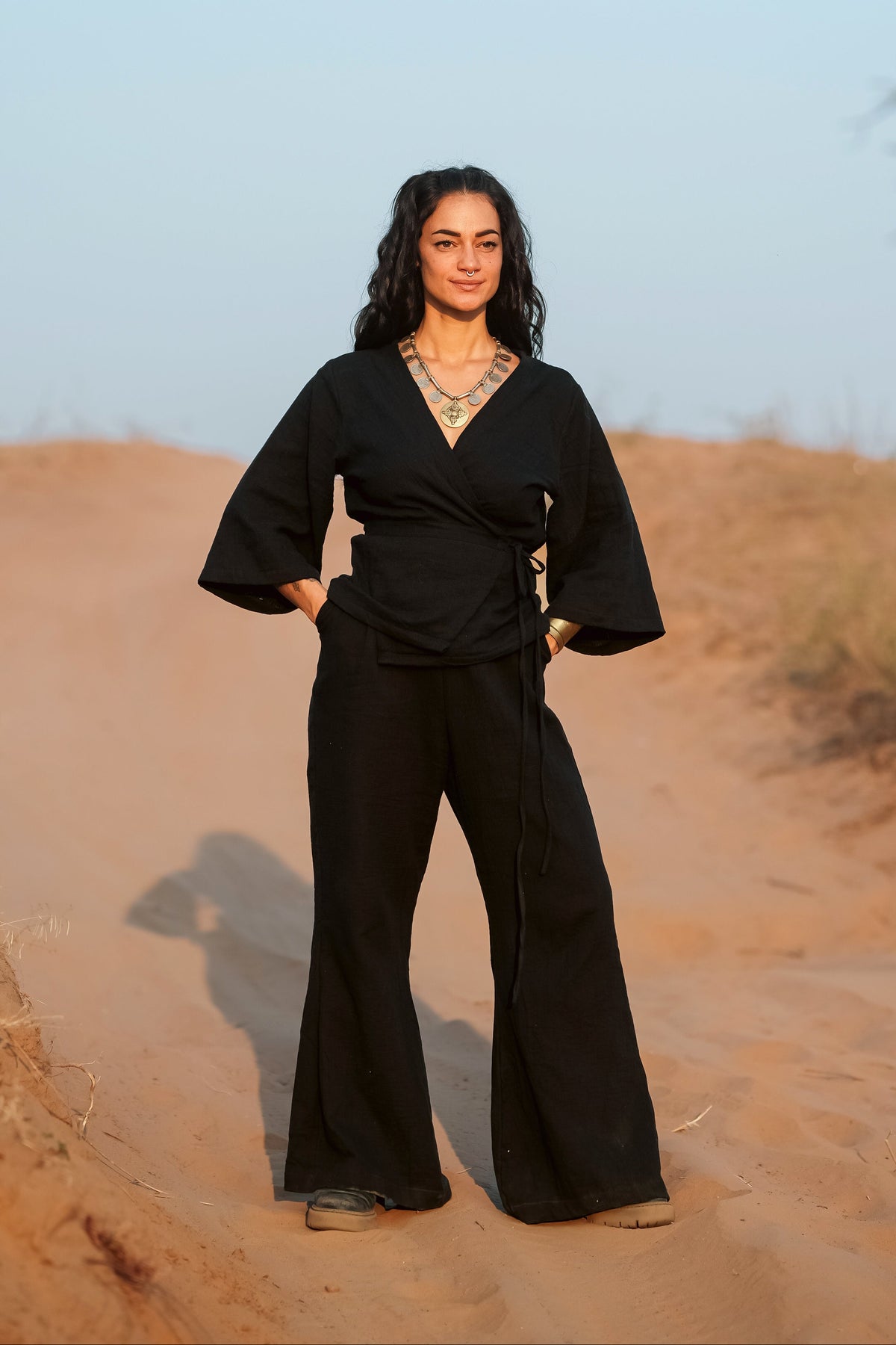 Desert Flow Set | Double Gauze Cotton Kimono & Pants