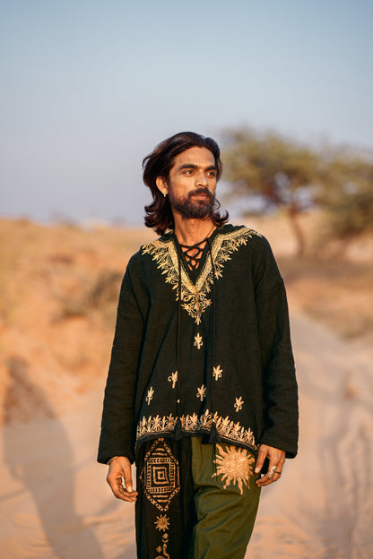 Ravi Hoodie | Bohemian Festival Hoodie met Borduursels