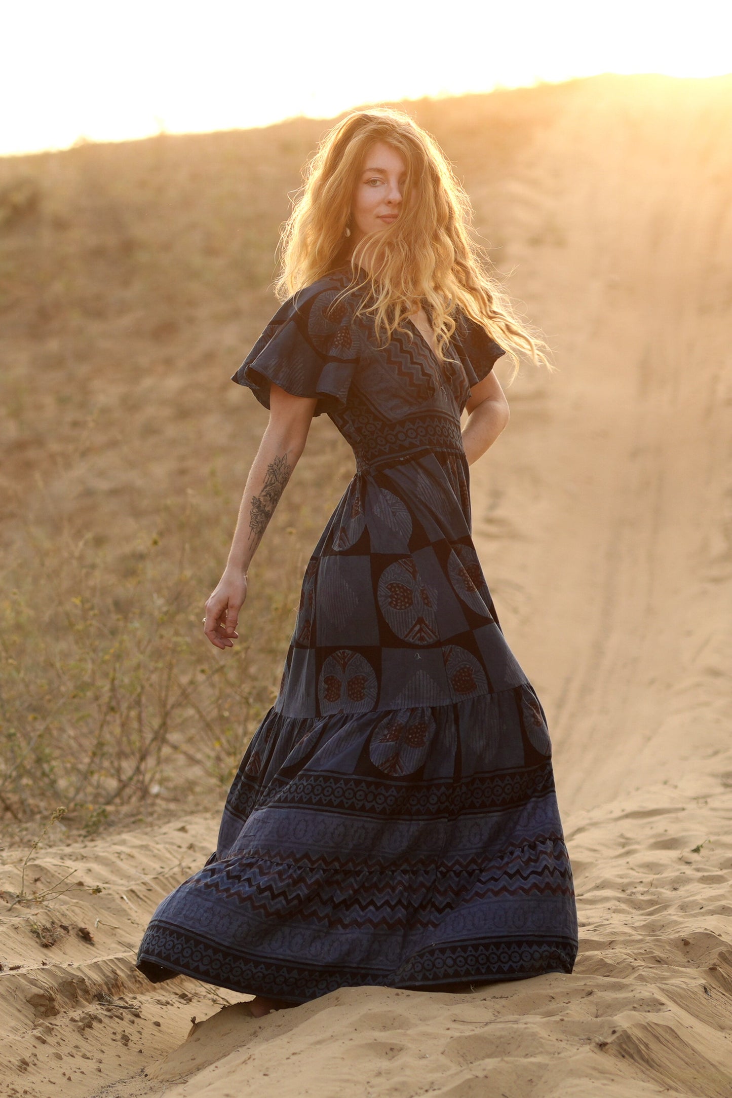 Indigo Moon Dress – Hand dyed indigo maxi dress