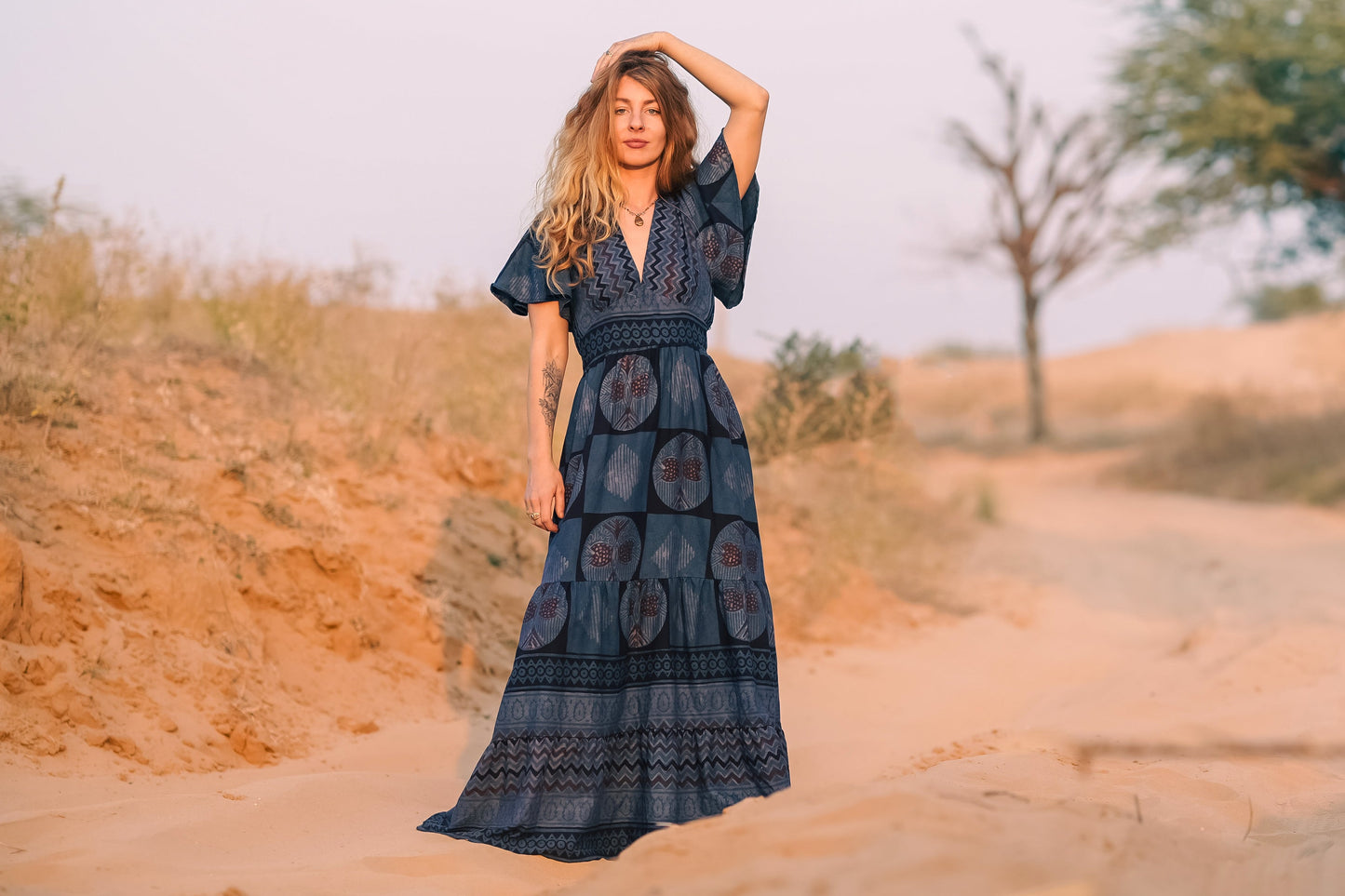 Indigo Moon Dress – Hand dyed indigo maxi dress