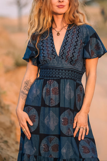 Indigo Moon Dress – Hand dyed indigo maxi dress