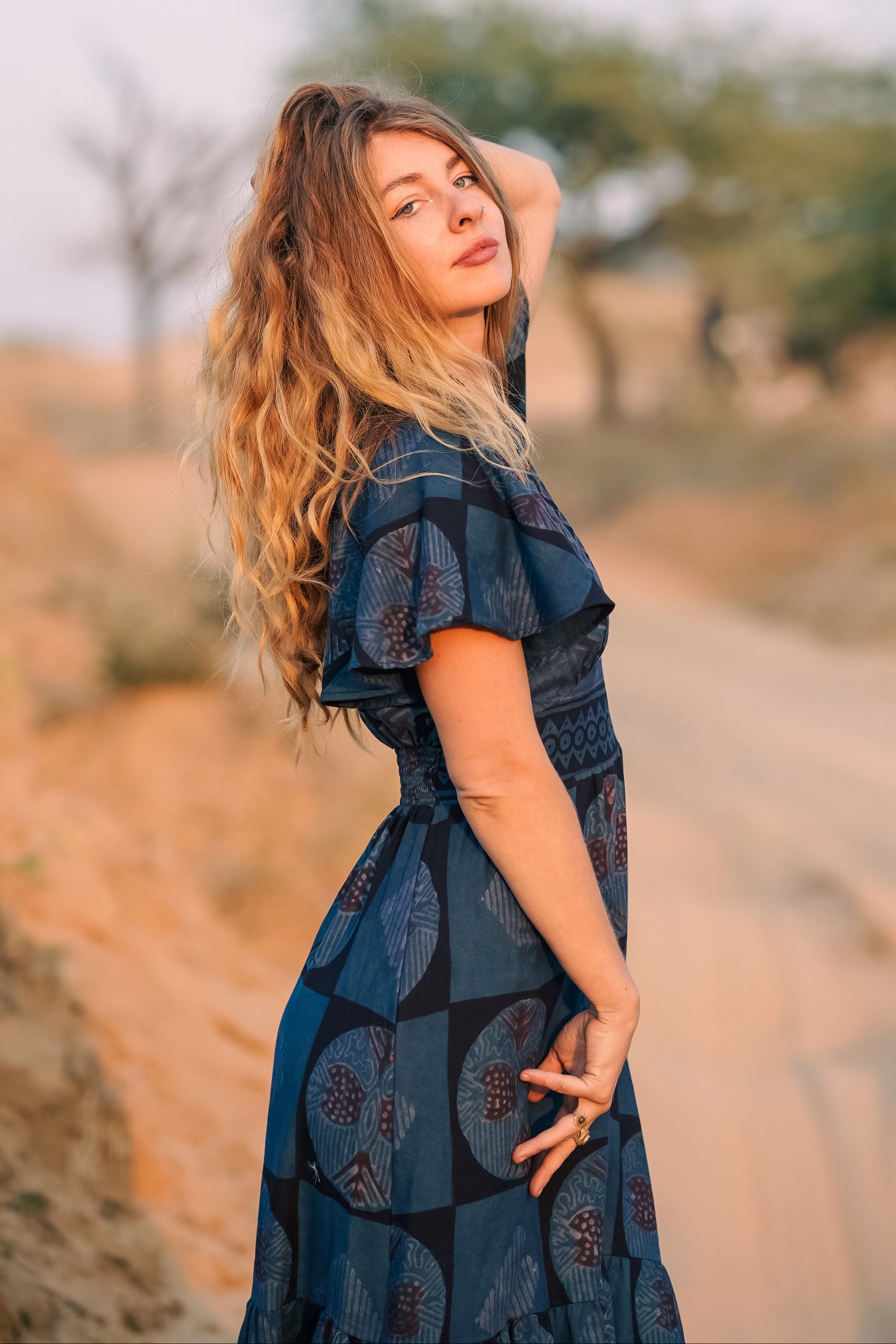 Indigo Moon Dress – Hand dyed indigo maxi dress