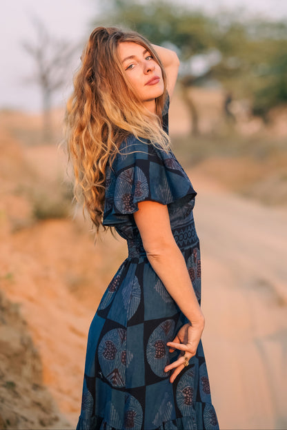 Indigo Moon Dress – Hand dyed indigo maxi dress