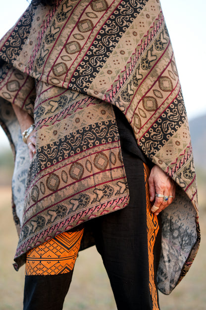 Aravalli Shawl – Bohemian Festival Omslagdoek met Franjes