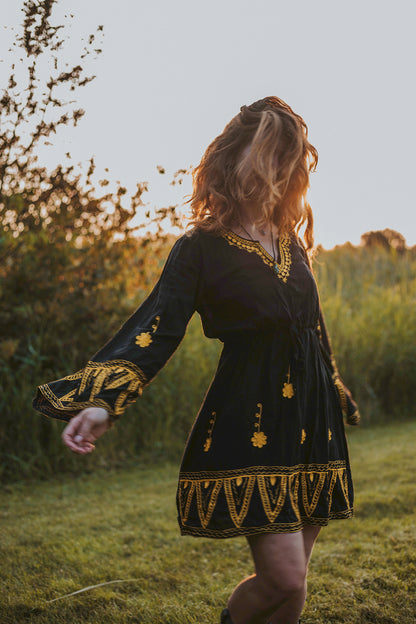 Sunflower dress | festival dress | embroidered |